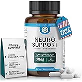 TrueMed Neuro Support - Premium Nootropic Supplement for Focus, Energy, Mental Clarity, and Performance Organic Lion’s Mane, Bacopa Monnieri, Rhodiola, Non-GMO Gluten-Free CDP Choline 90 Veg Capsules