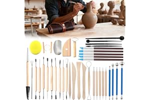 Professional Clay Sculpting Tools Kit: 39Pcs Polymer Clay Set for Stippling Carving Molding Shaping in Studio for Ceramic Art