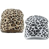 yolrdiw Fashion Leopard Print Hat Y2k Winter Warm Knitted Animal Beanie for Women Men