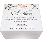 LifeSong Milestones Personalized Baptism Gifts for Girls Keepsake Jewelry Box Jewelry Storage For Goddaughter From Godmother Sister Friend Daughter (May God Bless You)