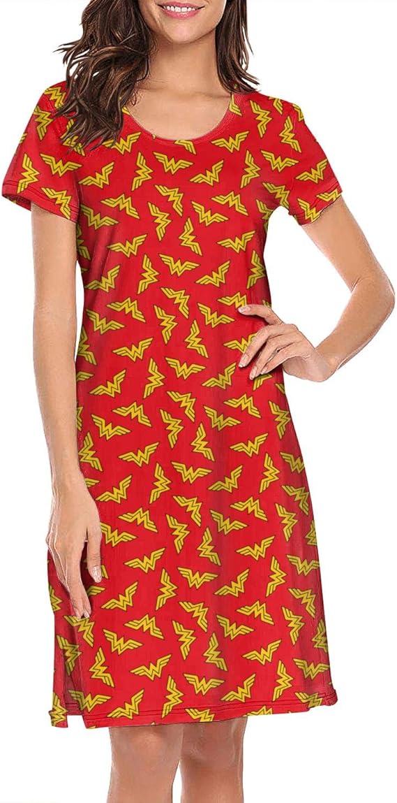 Women's Nightgown, Funny Novelty Sleepshirts Short Loose Comfy Pajama