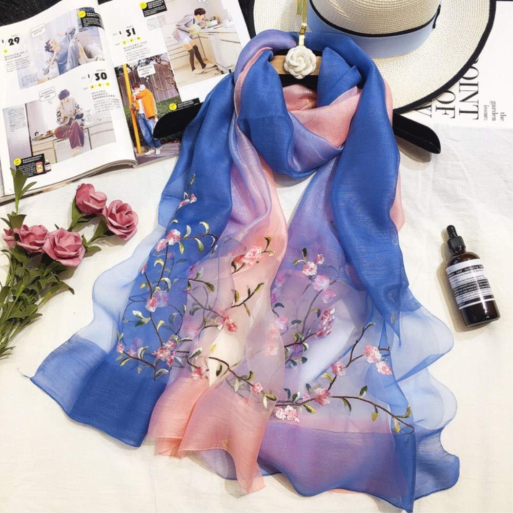 Wool & Silk Mixed Scarf for Women Fashion Shawl Elegant Embroidered Wrap for All Seasons Lightweight and Luxury in Gift Wool & Silk Mixed Scarf for Women Fashion Shawl Elegant Embroidered Wrap for All Seasons Lightweight and Luxury in Gift