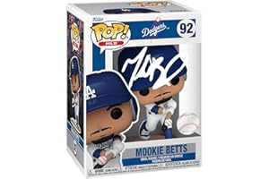 HOFSM.COM HALL OF FAME SPORTS MEMORABILIA Mookie Betts #92 Facsimile Signed Reprint Laser Autographed Funko POP! Baseball MLB: Los Angeles Dodgers Figurine with Protector Case