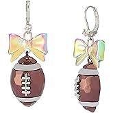 Betsey Johnson Women's Kick Off Bow Football Drop Earrings