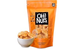 Oh! Nuts Dried Cinnamon Apple - 1 lb - Dried Fruit Slices - Sweetened Apple Pieces - Dehydrated Fruit Bites - Packed in New York Zip-Seal Bag for Exceptional Freshness