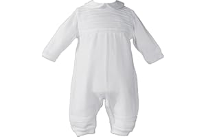Little Things Mean A Lot Boys Knit White Christening Baptism Coverall