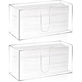 Wanmu 2 Pack Acrylic Countertop Paper Towel Holder, Folded Z-fold C-fold MultiFold Trifold Napkin Dispenser, Paper Towel Dispenser Countertop Acrylic Napkin Holder for Bathroom, Kitchen, Restaurant