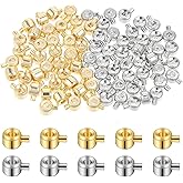Shimmeroo 80Pcs Round Crimp Bead Covers,Gold and Silver Crimping Beads,Crimps Beads for Jewelry Making DIY Bracelet,Necklace Ends