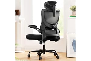 Marsail Ergonomic Office Chair: Office Desk Chair with High Back Mesh and Adjustable Lumbar Support Rolling Work Swivel Task Chairs with Wheel 3D Armrests and Headrest