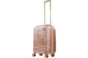 FUL Disney Mickey Mouse 21 Inch Carry On Luggage, Hardshell Rolling Suitcase with Spinner Wheels, Rose Gold