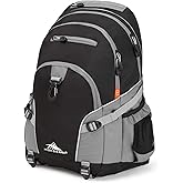 High Sierra Loop Backpack, Travel, or Work Bookbag with tablet sleeve, One Size, Black/Charcoal