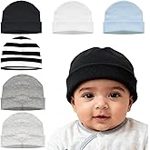 Dhthdrh 6 Pcs Cotton Baby Hat Soft Stripes Caps Preemie Beanie Warm Cute Newborn Hospital Winter Nursery Hats for Infant Multi