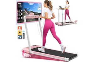 WELLFIT Foldable Treadmill with Incline, 320 LBS Capacity Walking Pad with Handle Bar, Portable Walking Pad Treadmills for Home, Under Desk Treadmill with App & Remote Control, Wide Belt, LED Display
