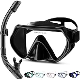 MELUMILU Snorkeling Gear, Dry Snorkel Set180° Panoramic Wide View,Anti-Fog Scuba Diving Mask, Professional Snorkeling Gear for Free Breathing, Swimming, Diving