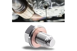 LLII M12×1.75 Magnetic Oil Pan Drain Plug, Stainless Steel Oil Sump Drain Plug Nut Bolt Copper Crush Washer Gasket Anti Leakage for Ford, GM, Hyundai, KIA and Accord, CRV, Civic, Pilot, Fit, Odyssey