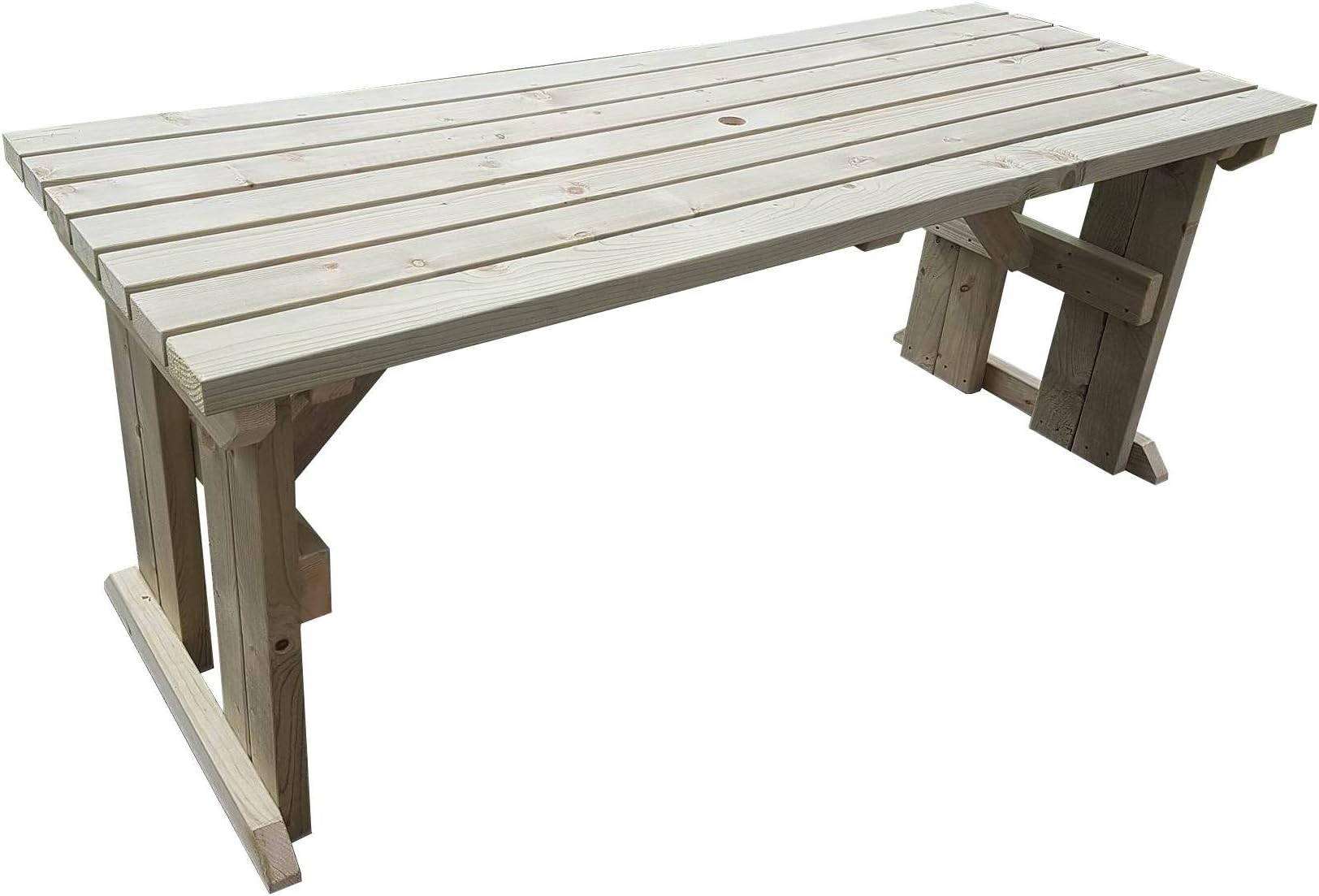 Arbor Garden Solutions Wooden picnic table, Hollies garden furniture (5ft, Light Green (Natural))
