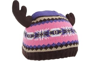 Floso® Childrens/Kids Fairisle Moose Winter Beanie Hat with Antlers