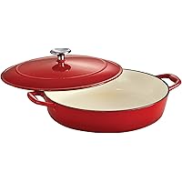 Tramontina 80131/050DS Enameled Cast Iron Covered Braiser, 4-Quart, Gradated Red