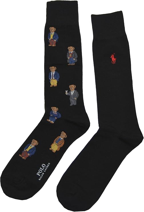 Polo Ralph Lauren Men's Teddy Bear Pony 2 Pack Casual Dress Socks: Amazon.ca: Clothing & Accessories