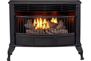 Duluth Forge Ventless Liquid Propane Gas Stove - 25,000 BTU, T-Stat Control, Black Finish - Model# QSL250T