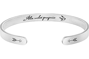 JoycuFF Bracelets for Women Personalized Inspirational Jewelry Mantra Cuff Bangle Friend Encouragement Gift for Her