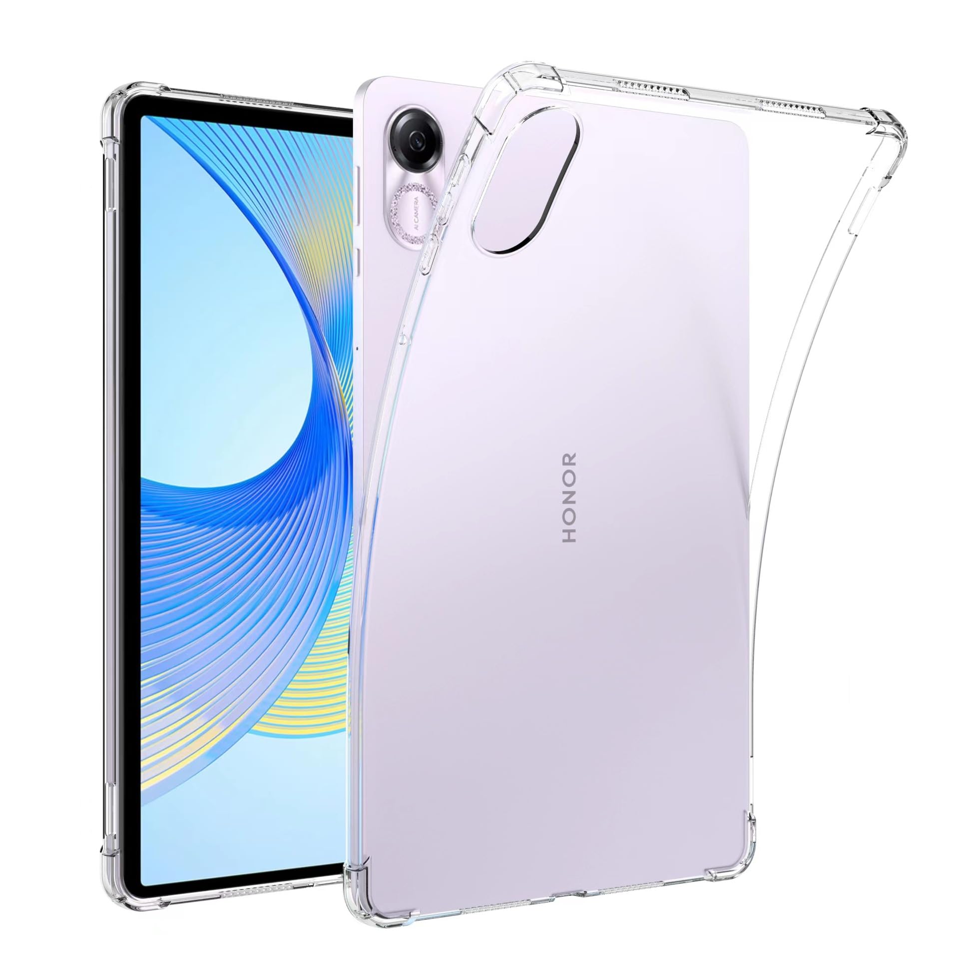 QINOUK Clear Case for Honor Pad X9, [Airbag Protection] Ultra-thin HD Clear, Soft TPU Shockproof Protective Case for Honor Pad X9-Transparent