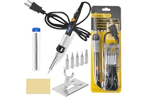 SREMTCH 80W Adjustable Soldering Iron kit, Upgraded LCD Display Soldering Gun, Welding Tool with ON/OFF Switch, Fast Heating Ceramic Thermostat Design
