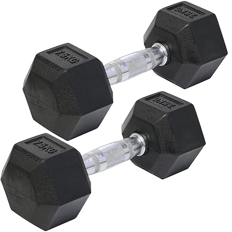 Hardcastle Bodybuilding - Hex-Kurzhantel-Set mit Gummibeschichtung - Gewicht wählbar