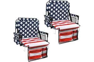AOOXIMI Stadium Seats for Bleachers with Back Support, Bleacher Seats with Backs and Cushion Wide, Stadium Chairs with Cup Holders, Mesh Bags and Hide Hooks, for Basketball and Football Bench Seats