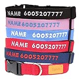 Egoola Personalized Dog Collar Custom Embroidered Pet Name and Phone Number for 