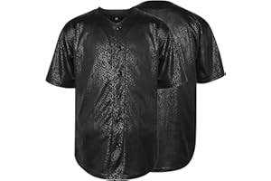 MESOSPERO Plain Button Down Blank Baseball Jersey Short Sleeve Hipster Hip Hop T Shirts