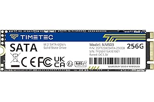 Timetec 256GB SSD 3D NAND SATA III 6Gb/s M.2 2280 NGFF 128TBW Read Speed Up to 550MB/s SLC Cache Performance Boost Internal S