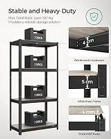 SONGMICS Set of 2 Shelving Units 40x80x160 cm 520 kg Load Greige/Black view 3