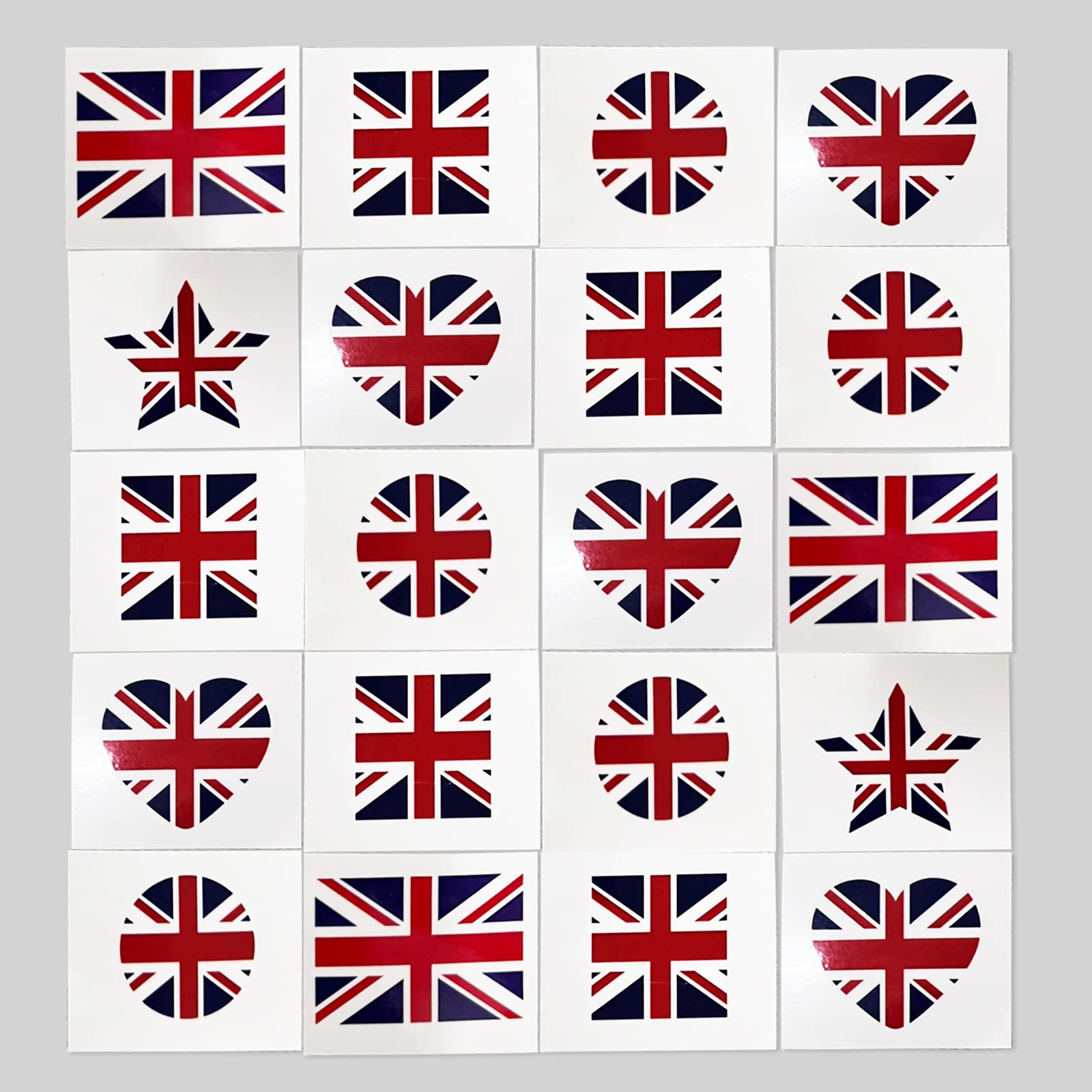 Famiker British Flag Tattoo Stickers, Union Jack Temporary Tattoos Queens Platinum Jubilee Tattoos Stickers 2022 Party Favours, International Competitions Waterproof Flags Tattoo Sticker Set (60PCS)