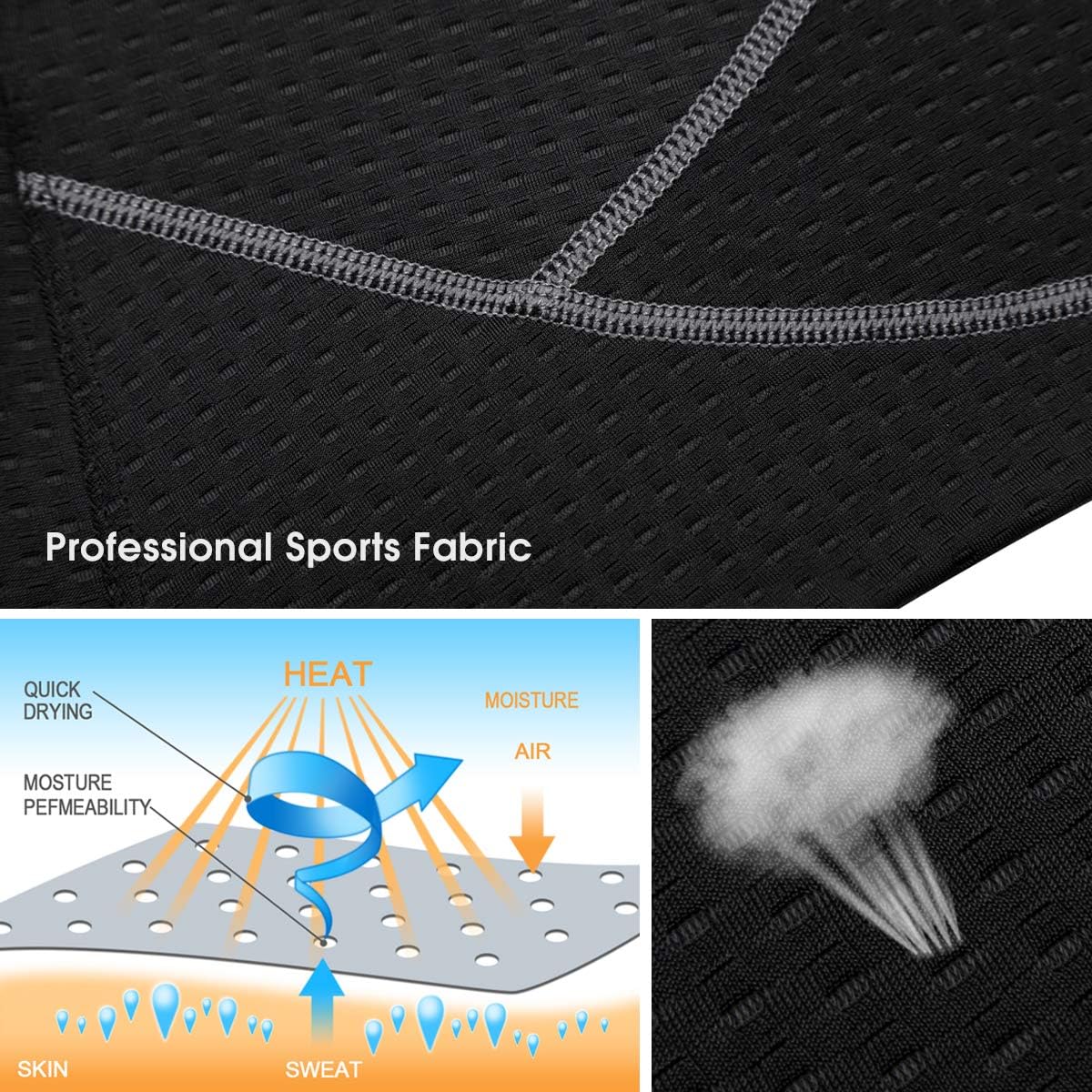 Souke Sports Men's Cycling Underwear Shorts 4D Padded Bike Bicycle MTB Liner Shorts with Anti-Slip Leg Grips: Clothing