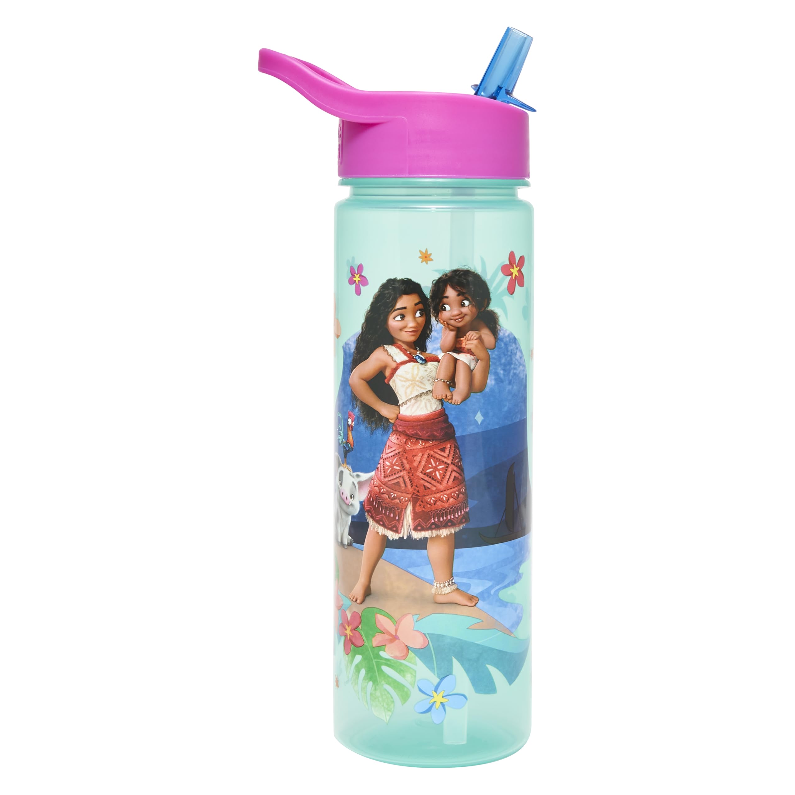 Disney Moana 2 600ml PP Kids Water Bottles with Straw by Polar Gear Gifts for Girls -Moana Gifts - BPA - Free - Girls and Boys