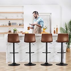 HeuGah Swivel Bar Stools Set of 4, Counter Height