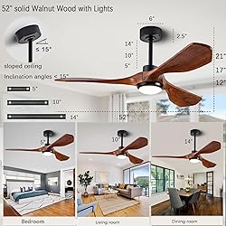 Ceiling Fans with Lights and Remote,52 Inch Unique