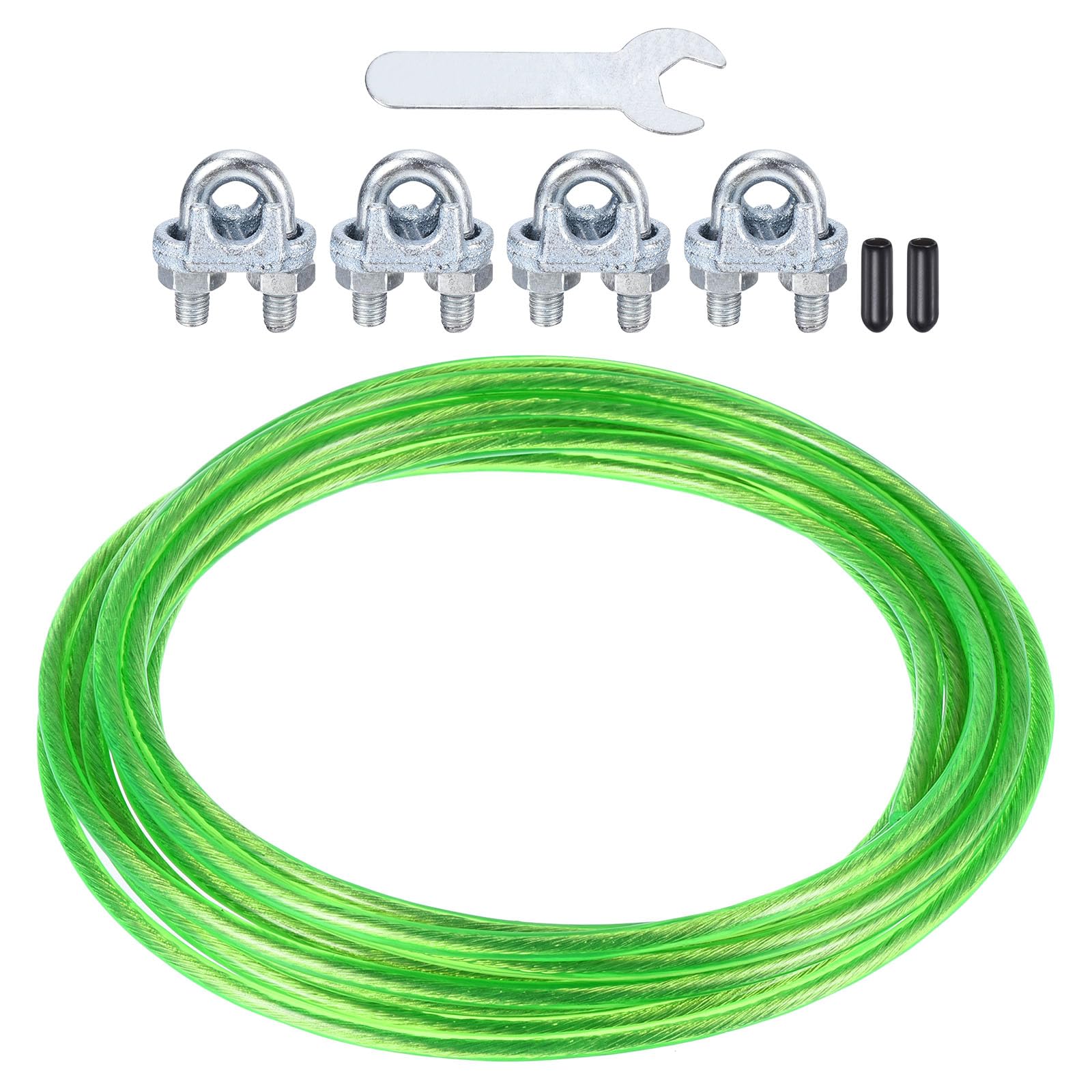 PATIKIL Plastic Coated Clothesline, 1/4"x20ft Steel Core Clothes line Metal Cable & Wire Rope for Drying Clothes, Outside Hanging