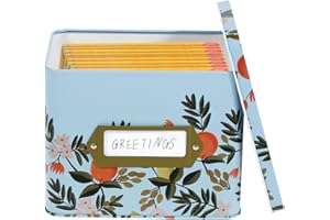 Metal Recipe Box Holder with 100 Cards Countertop Recipe Holder Organizer Decorative Storage Box for Home Office