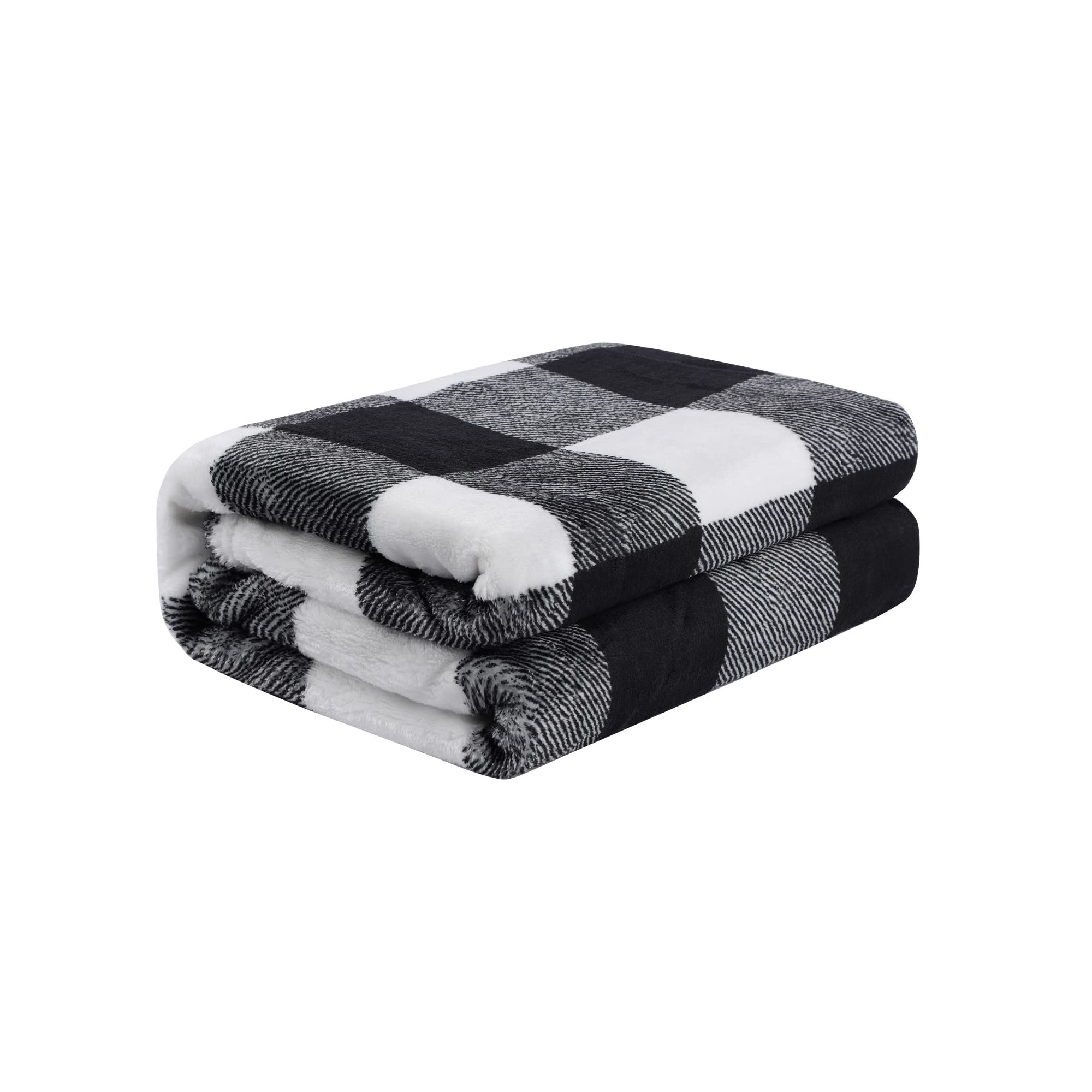 PiccoCasa Pet Dog Blanket, Flannel Fleece Puppy Blanket Plaid Plush Warm Rug Blankets for Small-Medium Dogs Cats Sleeping Mat, 30 x 40 Inches, Black and White