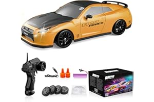 Desdoni Remote Control Car RC Drift Car 2.4GHz 1:24 Scale 4WD High Speed RC Cars Vehicle with LED Lights Batteries and Drifting Tires Racing Sport Toy Cars for Adults Boys Girls Kids Gift