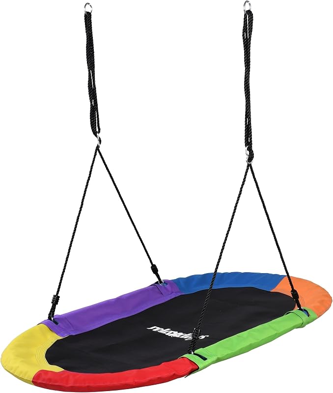 Columpio Nido Oval, niños y Adultos, 300 kg, XXL para Varios niños, 150 x 80 cm, Multicolor