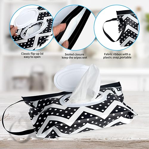 Fnydvis Baby Wipe Holder,Refillable Wipes Dispenser,Travel Wipe