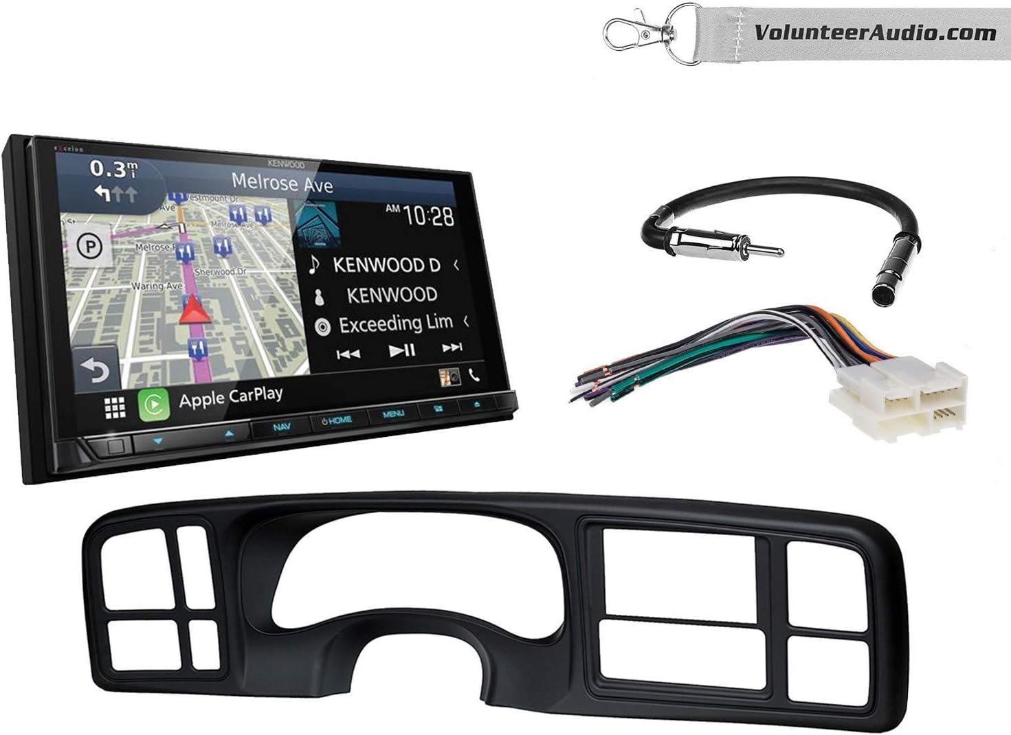 Kenwood Excelon DNX996XR Double Din Radio Install Kit With Apple CarPlay, Android Auto, Sirius XM Ready Fits 1999-2002 Silverado, 1999-2002 Tahoe, 1999-2002 Yukon