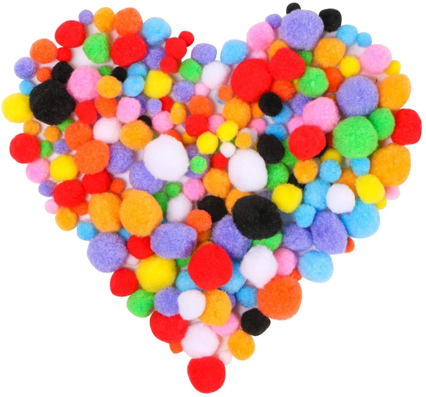 100 Pcs Assorted Sizes & Multicolored High-Elastic Pom Poms for Craft Making, Creative DIY Material Decorations