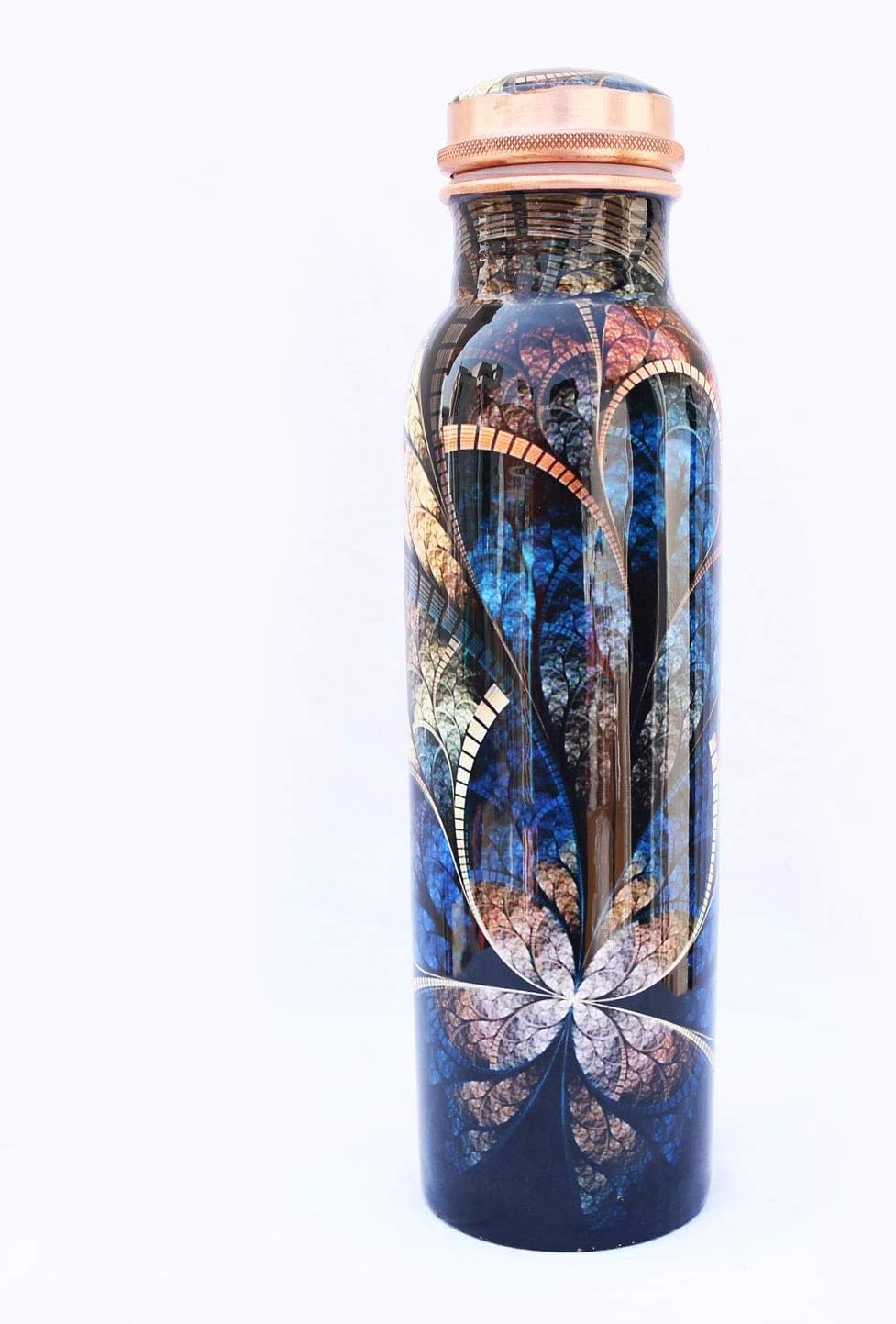 PRURA Indian Pure Copper Stylish Bottle Water Bottle Yoga Health Mind And Body Health Copper Bottle 100% pure & Leak Proof (900ml/30oz - Image 3
