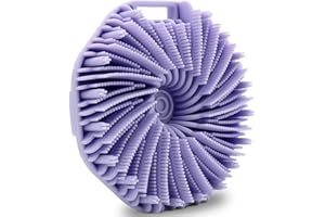WETANG Silicone Body Scrubber，Exfoliating Body Scrubbers for use in Shower,Silicone Body Brush for Showering and Anti-Slippery Handles for All Skin Types (Purple)