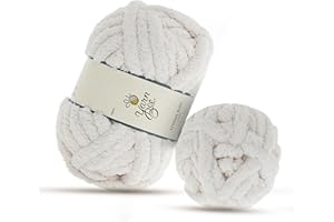 HOBBY LOBBY Yarn Bee Jumbo – Soft Skein – 28 Yards of 100% Polyester Yarn for Crocheting Blankets, Hats, & More – DIY Handcrafting - (Ivory)