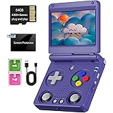 RG34XXSP Foldable Retro Handheld Game Console , 3.4 Inch IPS Screen Linux System Sunken Dual Joystick Built-in 64G TF Card 5000+ Games Handheld Emulator Support 5G WiFi Bluetooth TV Output(Indigo)